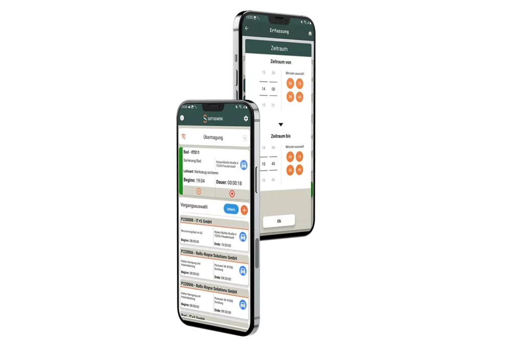 Bauzeit bei Softgewerk - Mockups