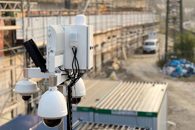 Kameraüberwachung auf einer Baustelle